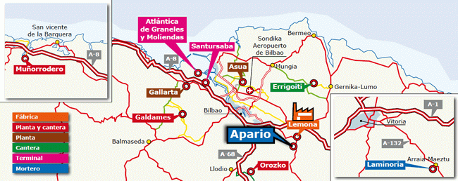 Localización mapa de la planta de Apario - Mortero