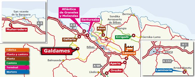 Localización mapa de la planta de Galdames