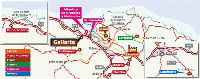 Localizacin mapa de la planta de Gallarta - Hormign