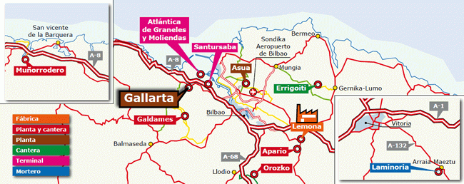 Localización mapa de la planta de Gallarta - Hormigón