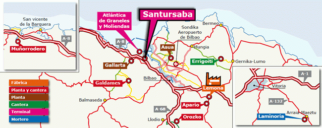 Localización mapa de la planta de Santurbasa