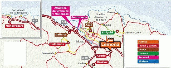 Localización mapa de la fábrica Lemona